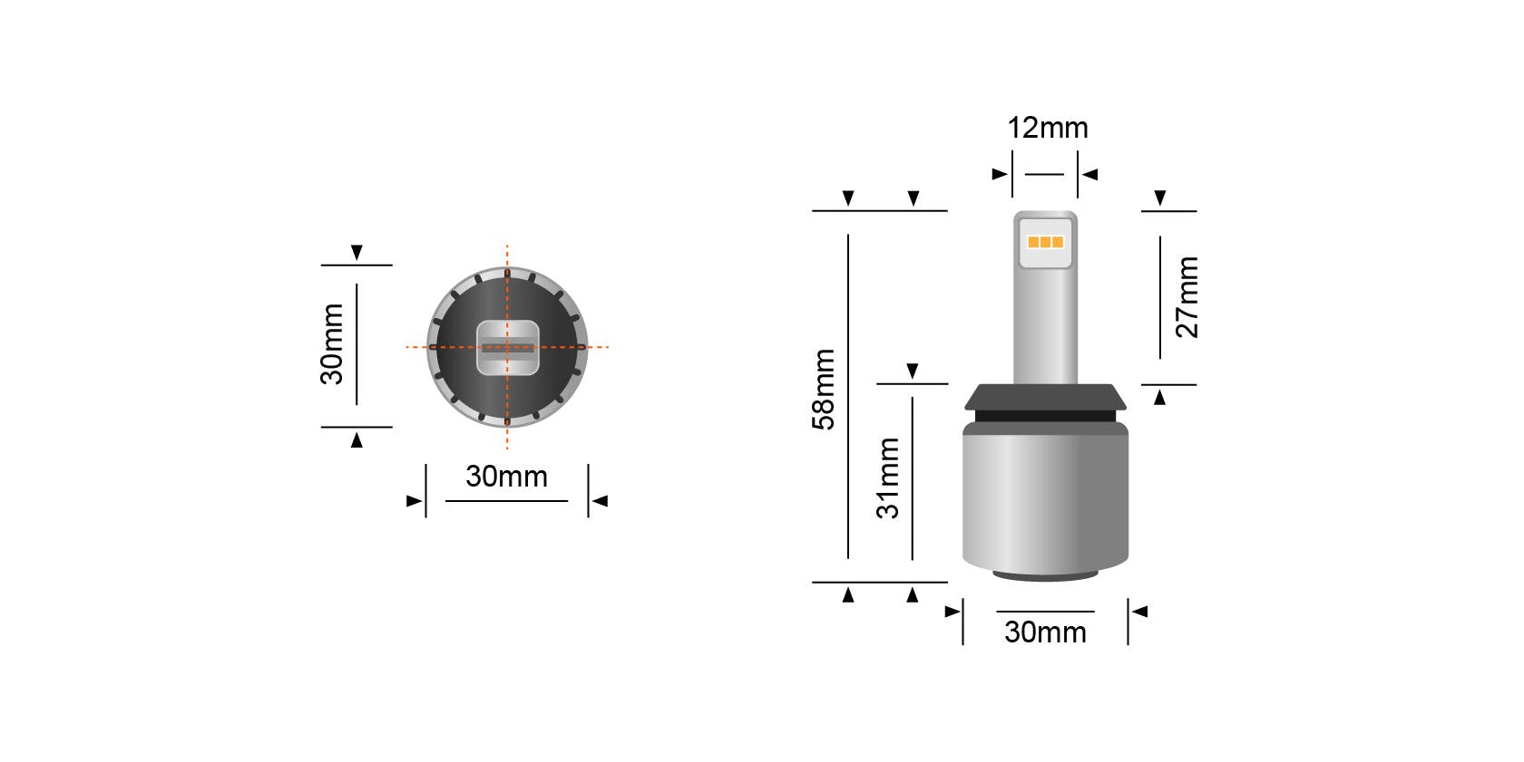 1,000 Lumen BA15S Reverse LED Upgrade (Pair) - View 3