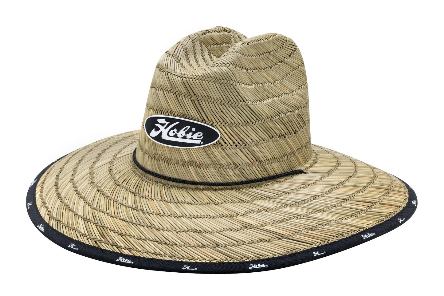 Hobie Wide Brim Lifeguard Hat with Chin Strap, Straw