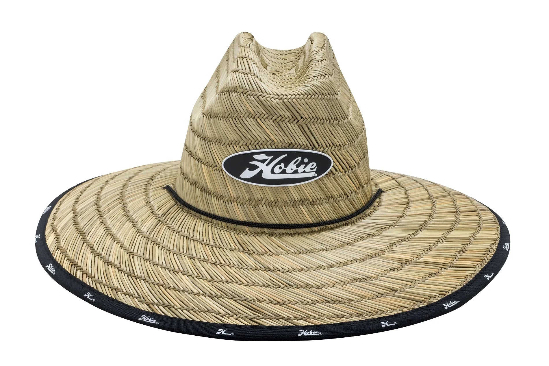 Hobie Wide Brim Lifeguard Hat with Chin Strap, Straw