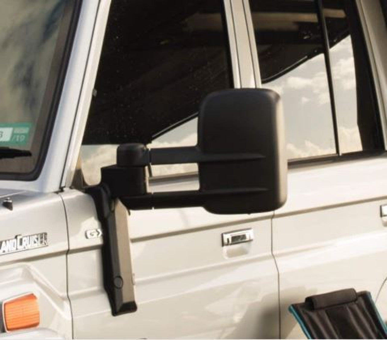 Clearview Towing Mirrors [Original, Pair, Manual, Black] - Toyota LandCruiser 70 Series