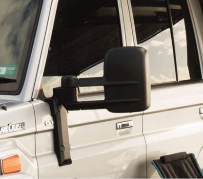 Clearview Towing Mirrors [Original, Pair, Manual, Black] - Toyota LandCruiser 70 Series