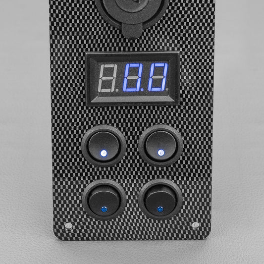 Stedi Carbon Switch Panel with USB and Digital Volt Meter