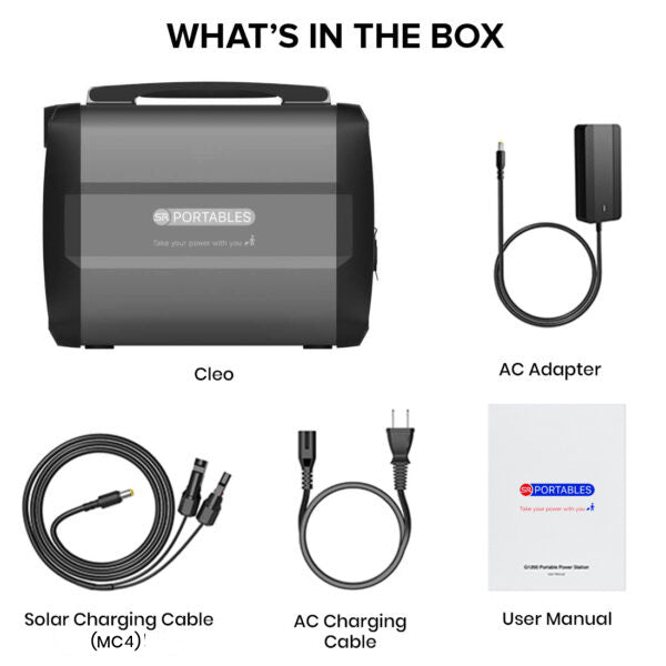 SR Portables Cleo - Hand-held Lithium Solar Generator, 416Wh, 300W Inverter