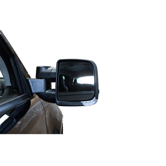 Clearview Towing Mirrors [Compact, Pair, Indicators, Electric, Black] - Nissan Navara D23/NP300