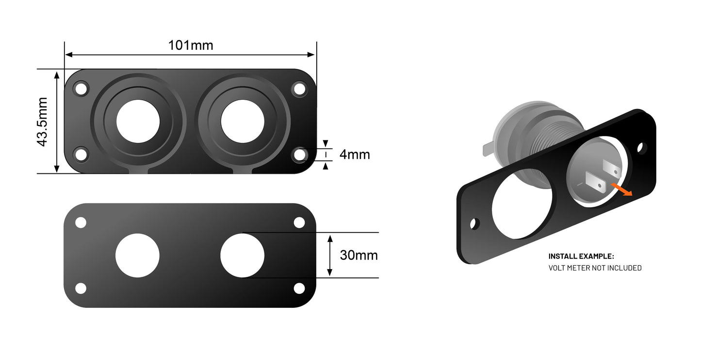 Twin 4x4 Flush Mount - View 8