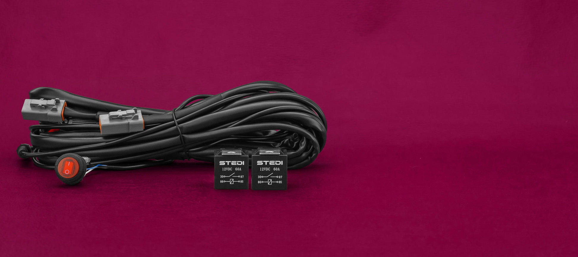 Dual Relay / Dual Connector Plug & Play SMART Harness™ High Beam Driving Light Wiring