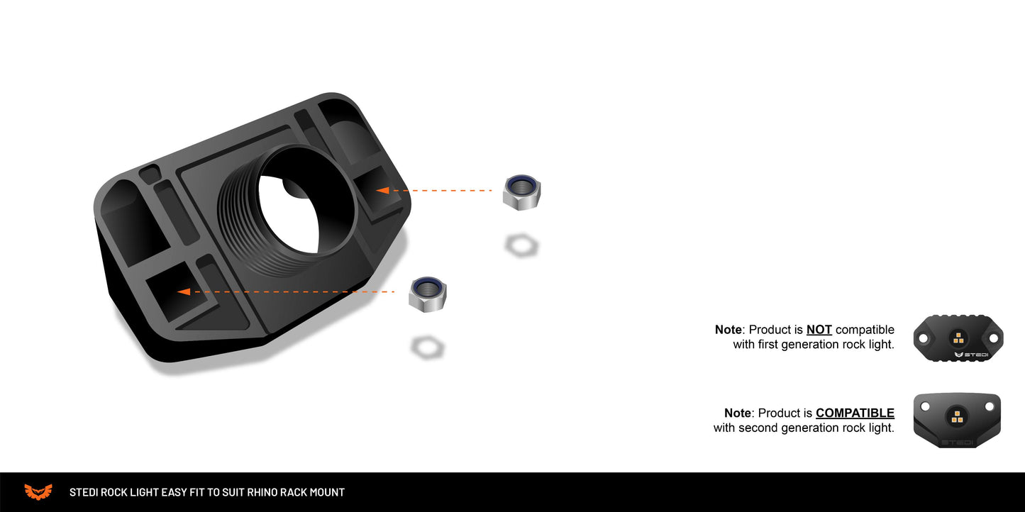 STEDI Rock Light Easy Fit (Pair) to Suit Rhino Rack - View 5