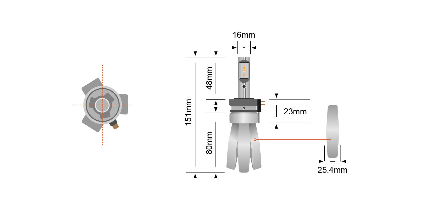 H15 Copper Head LED Headlight Globes (Pair) - View 4