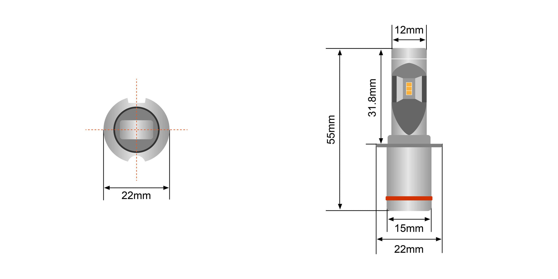 H3 LED Fog Light Bulbs (Pair) - View 7