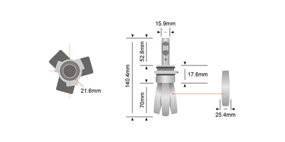 HB4 (9006) Copper Head LED Headlight Globes (Pair) - View 10