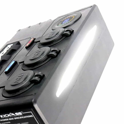 KickAss Mini 12V Control Box - 2 x Anderson, 6 x USB & 3 x Cig Sockets