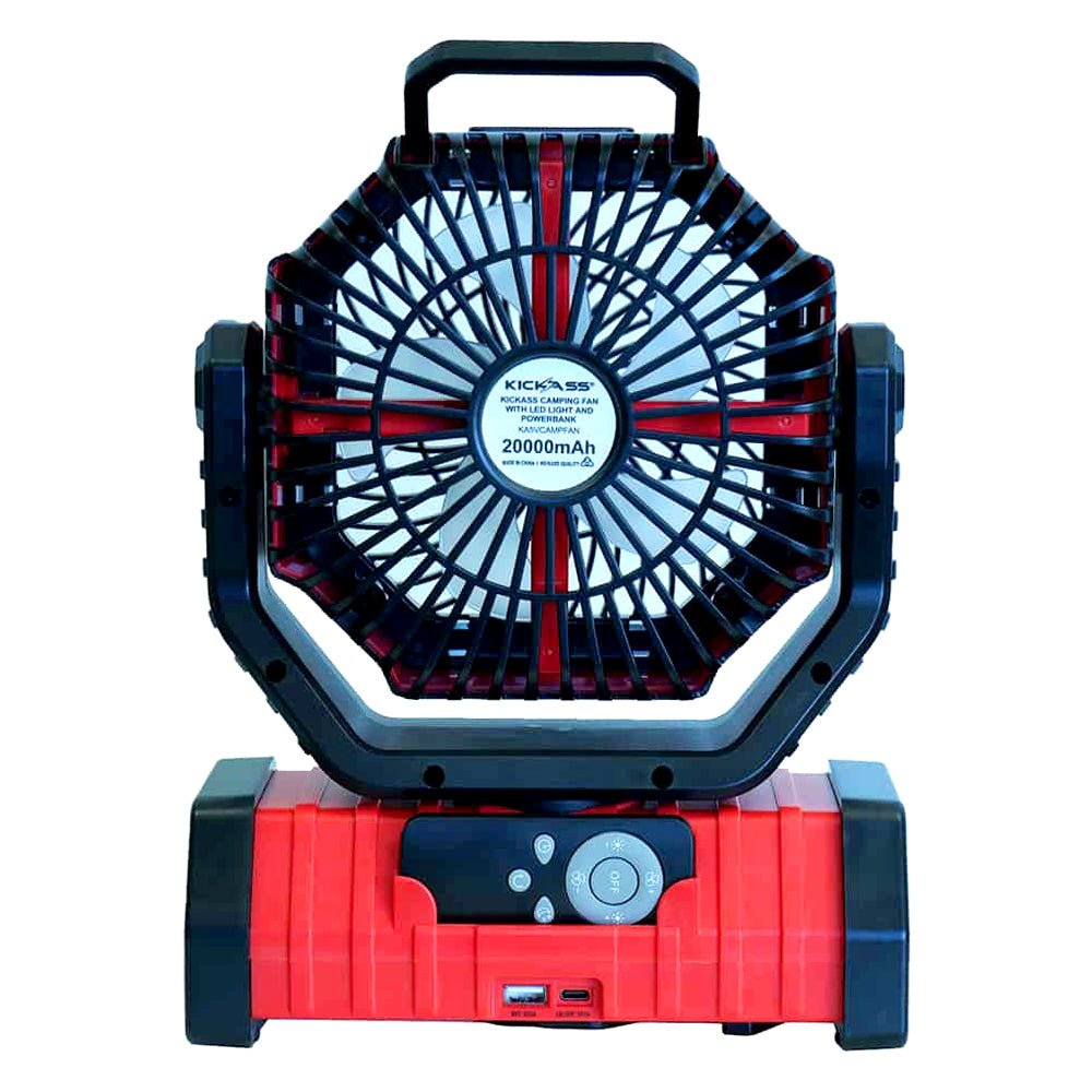 KickAss Camping Fan with LED Light and Power Bank