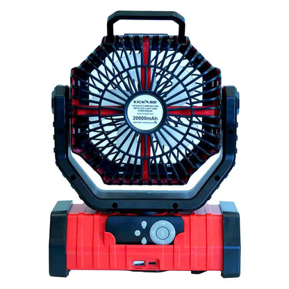 KickAss Camping Fan with LED Light and Power Bank