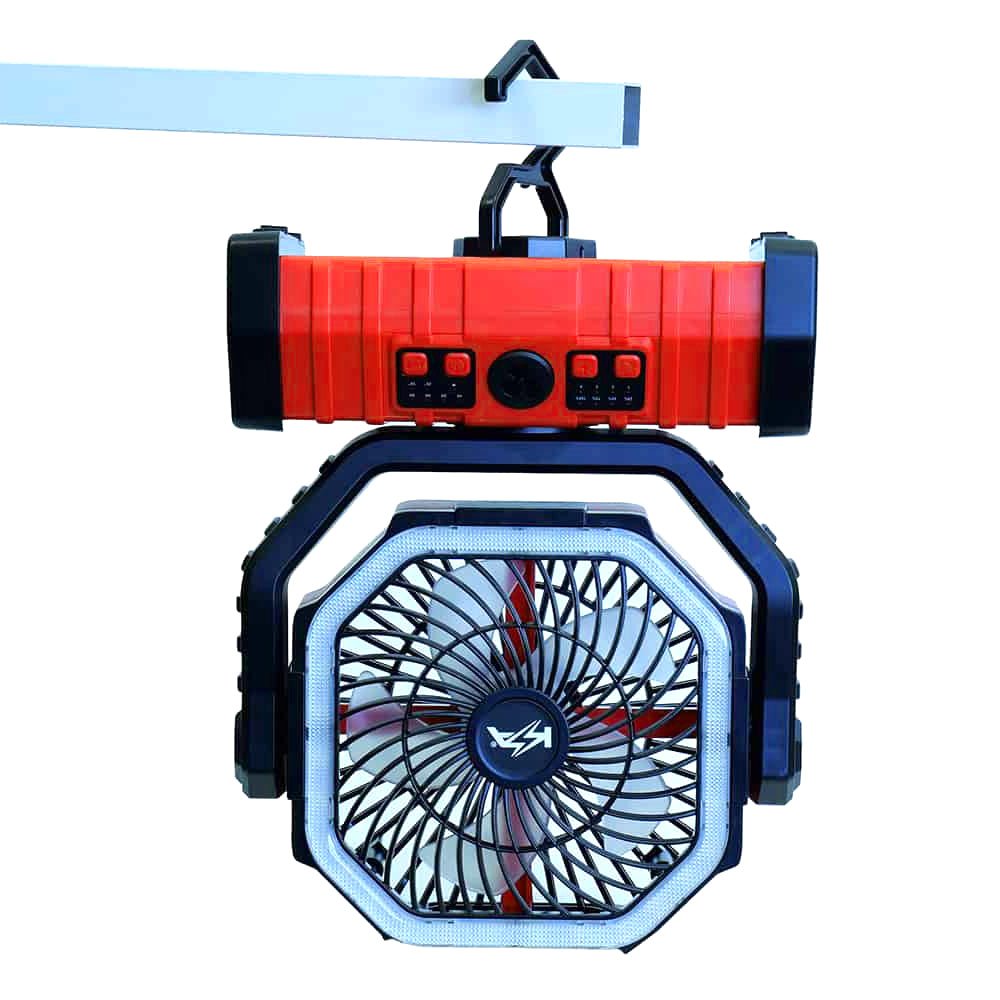 KickAss Camping Fan with LED Light and Power Bank