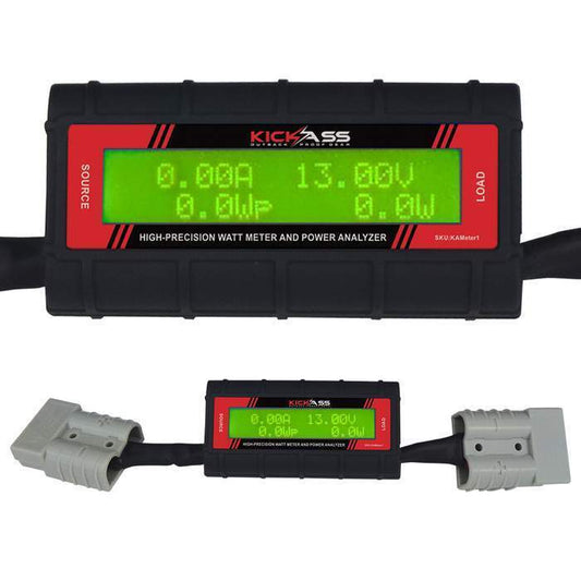 KickAss Digital DC Watt Meter for Portable 12V Solar Panels- Anderson Connection