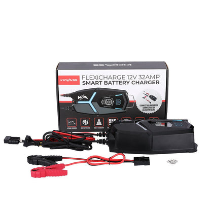 KickAss Flexicharge 32A Smart 12V Battery Charger For Lead Acid, AGM & Lithium Batteries