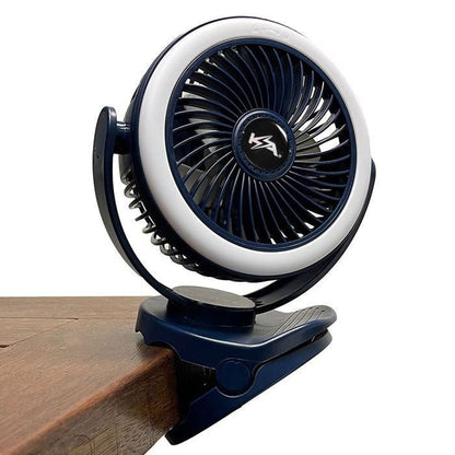 KickAss Portable 5V Clip Fan with White LED Light