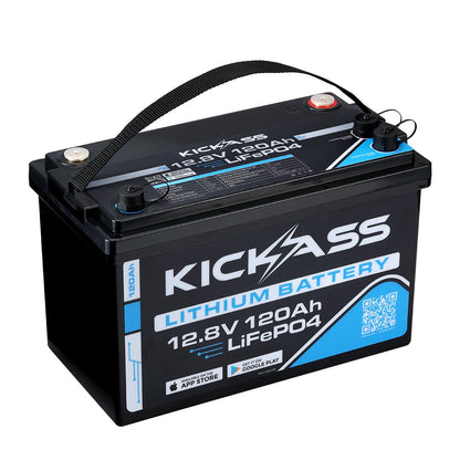 KickAss 120Ah 12V Smart Lithium Deep Cycle Battery