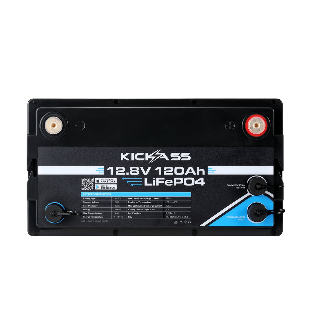 KickAss 120Ah 12V Smart Lithium Deep Cycle Battery