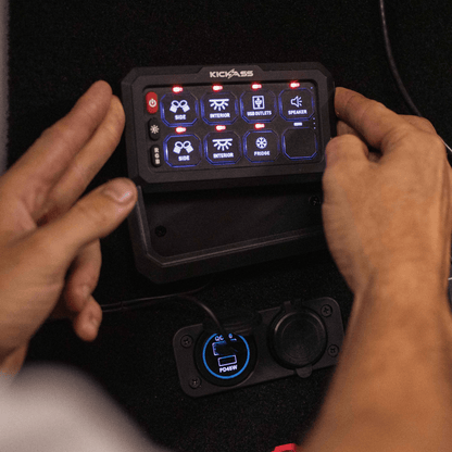 KickAss ProductsKickAss 12/24V 8 Gang Wireless Switch Panel with Magnetic Charging CradleKAWLSWPANEL-8