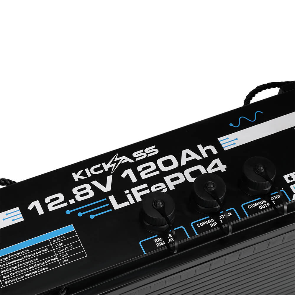 KickAss 12V 120Ah Smart Slimline Lithium Deep Cycle Battery LiFeP04