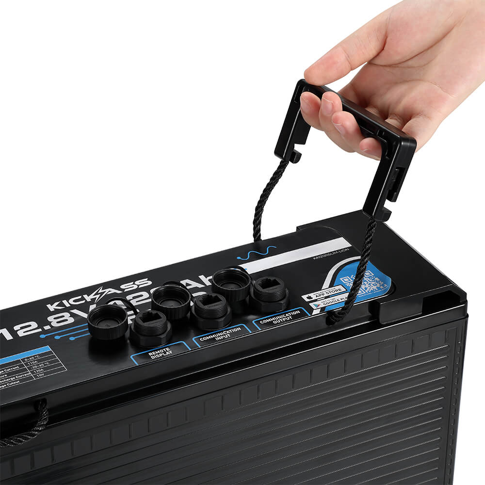 KickAss 12V 120Ah Smart Slimline Lithium Deep Cycle Battery LiFeP04