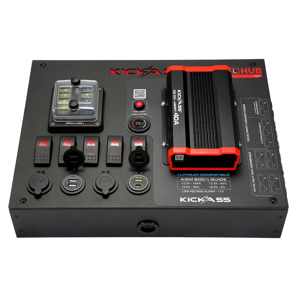 KickAss ProductsKickAss 12V Control Hub / Panel With 40A DCDC ChargerKACTRLHB40DCDC