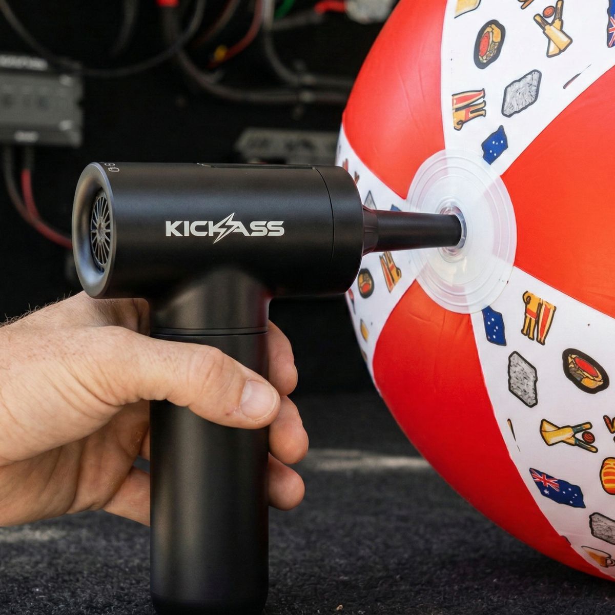 KickAss ProductsKickAss 4 - in - 1 Portable Vacuum Cleaner, Blower, Inflator & Deflator for Cars & TentsKAPVAC-4IN1