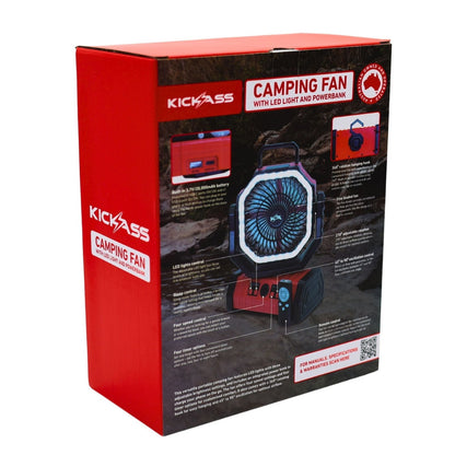 KickAss ProductsKickAss Camping Fan with LED Light and Power BankKA5VCAMPFAN