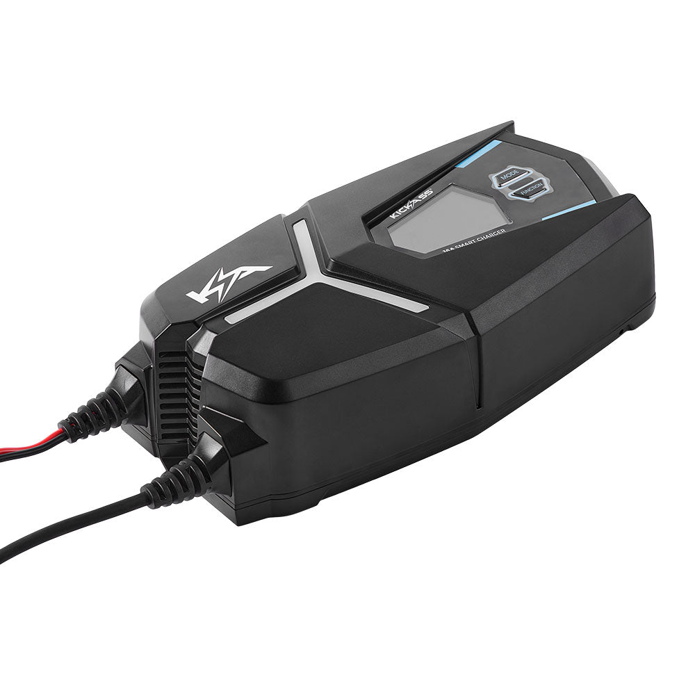 KickAss Flexicharge 16A Smart 12V/24V Battery Charger For Lead Acid, AGM & Lithium Batteries