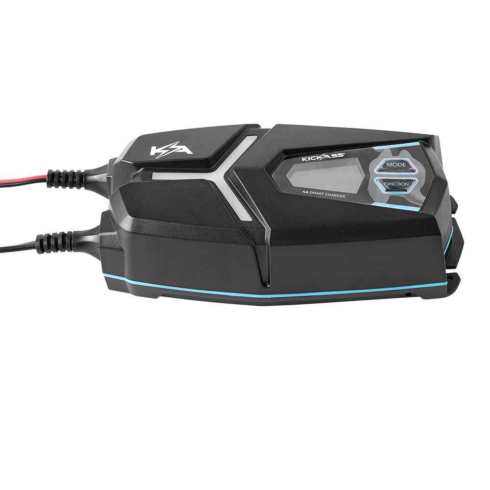 KickAss Flexicharge 4A Smart 12V/6V Battery Charger For Lead Acid, AGM & Lithium Batteries