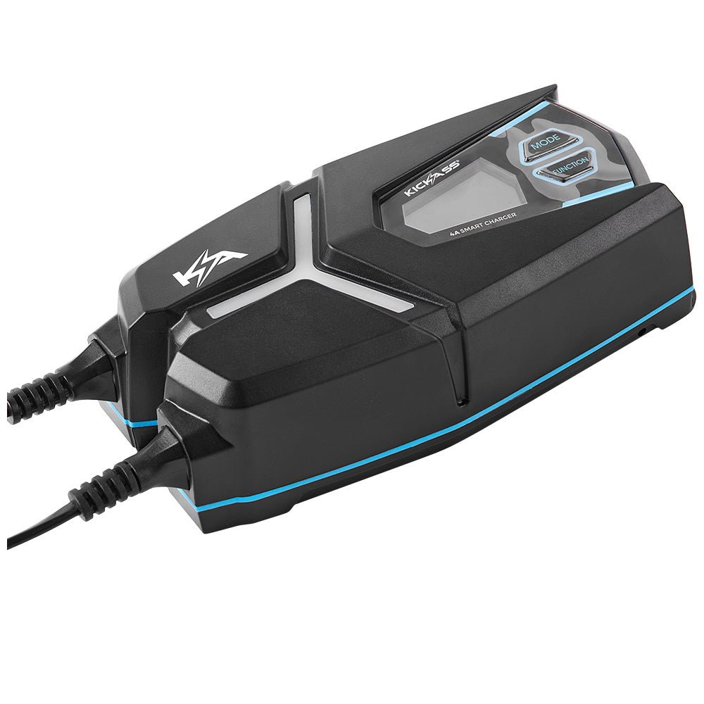 KickAss Flexicharge 4A Smart 12V/6V Battery Charger For Lead Acid, AGM & Lithium Batteries