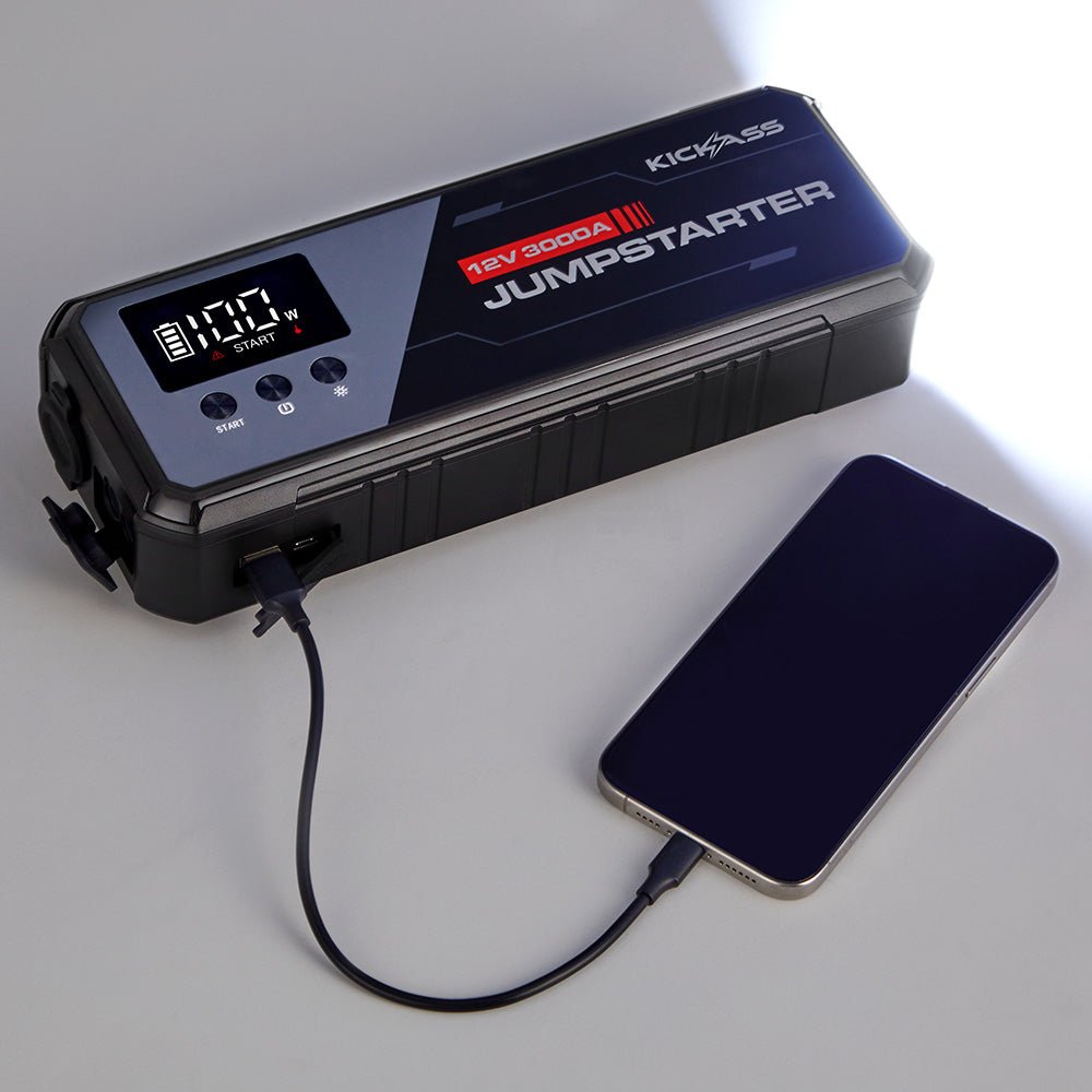 KickAss ProductsKickass Power Boost 3000A Lithium Jump Starter with Power Bank - 5500A PeakKAJUMPSTRTR3000A