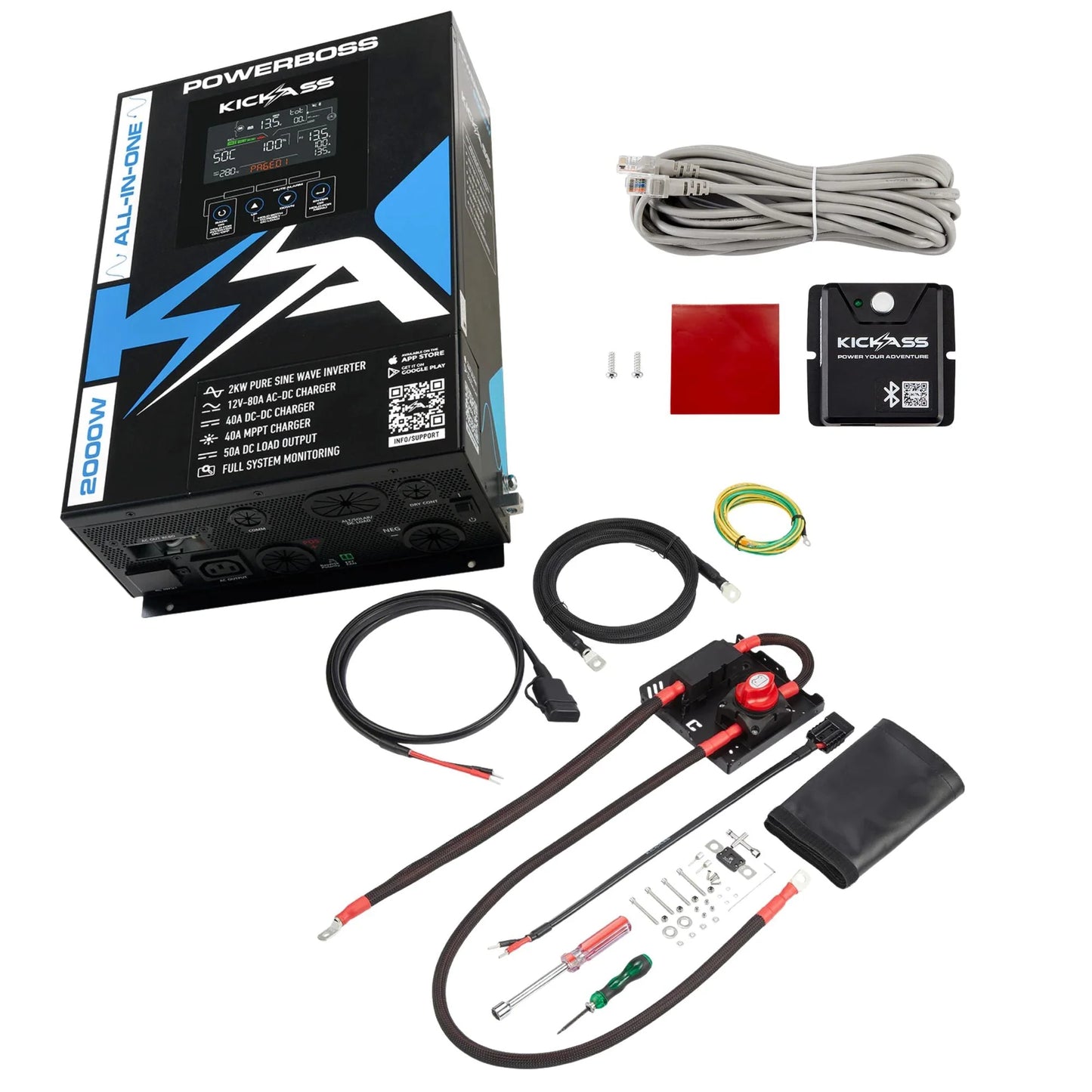 KickAss ProductsKickAss PowerBoss 2000W All - in - One Power System with Bluetooth and Plug & Play KitKAPBBTCONN