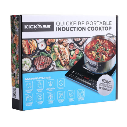 KickAss QuickFire 2000W Portable Induction Cooktop For Camping