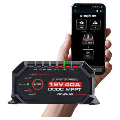 KickAss ProductsKickAss Smart 12V/24V 40A DCDC Charger With Solar MPPT + Integrated Bluetooth + Pre - Wired AndersonKADCDC40ABT - AND