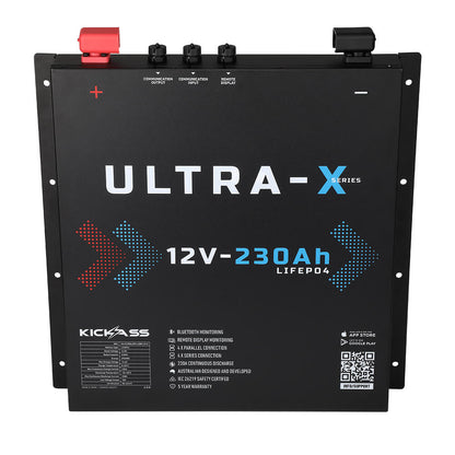 KickAss Ultra-X 230Ah 12V Deep Cycle Lithium Battery - Slimline