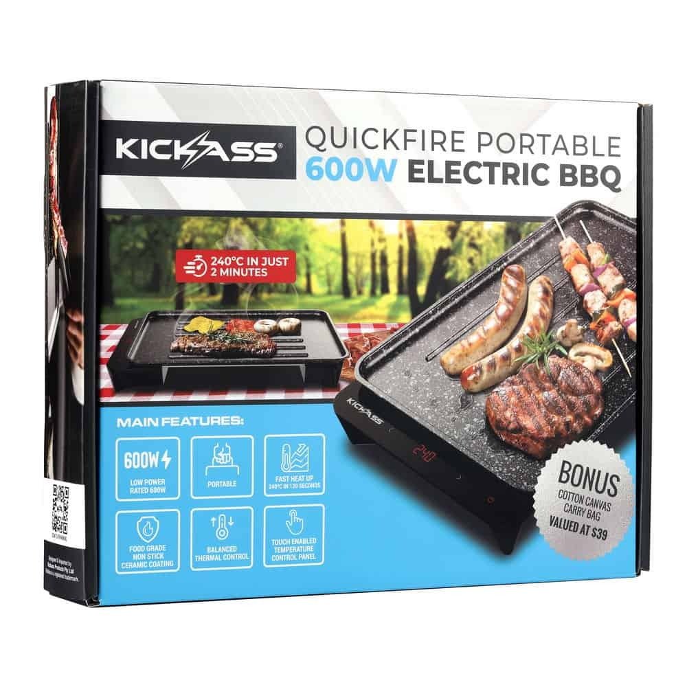 KickAss Quickfire Portable 600W Electric BBQ