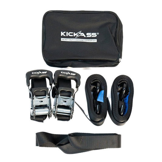 KickAss Ratchet Set 38mm x 2.5m - 2 pcs with Tie down loop