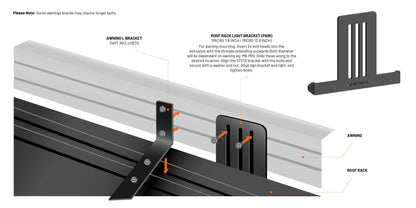 Roof Rack Light Bracket (Pair) | Micro 13.9 Inch - View 5