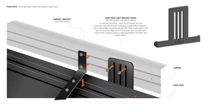 Roof Rack Light Bracket (Pair) | Micro 7.8 Inch