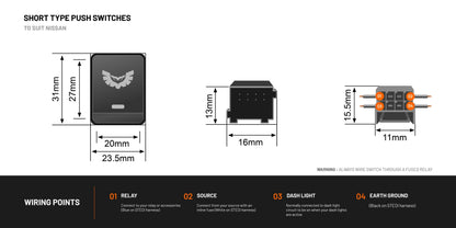 Nissan NP300 Navara Pathfinder Switch - Spot Lights - View 5
