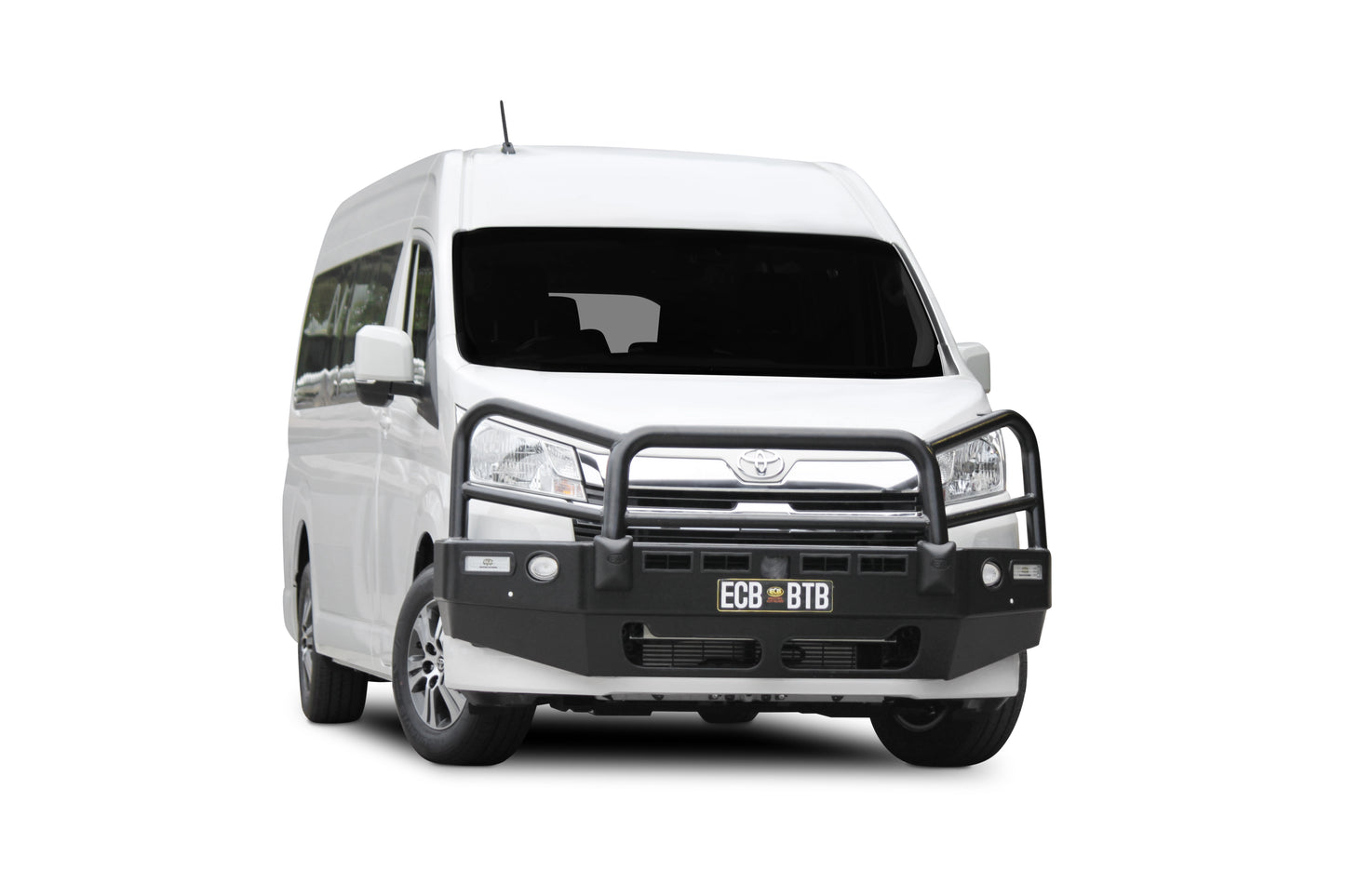 ECB - Toyota Hiace (05/19 to ) Bullbar with Bumper Lights in Textura Black