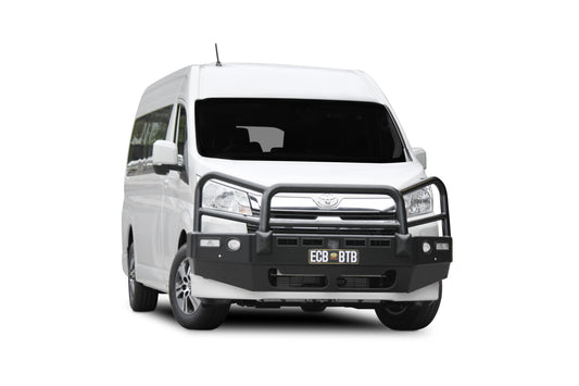 ECB - Toyota Hiace (05/19 to ) Bullbar with Bumper Lights in Textura Black