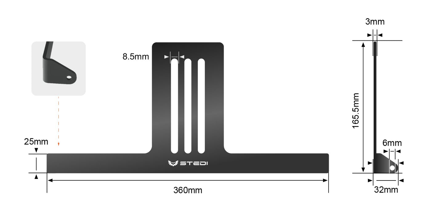 Roof Rack Light Bracket (Pair) | Micro 13.9 Inch - View 12