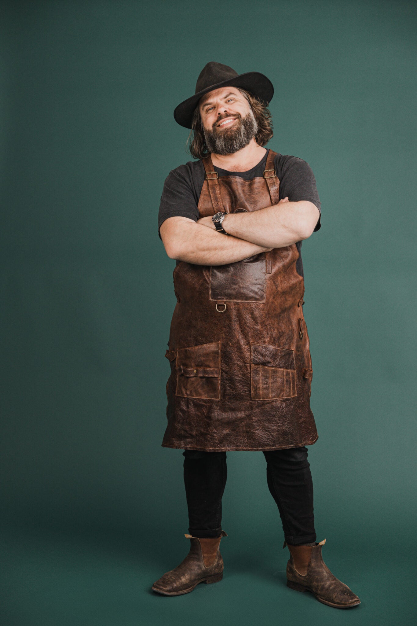 Smokin' Gauchos Brown Handmade Leather Apron