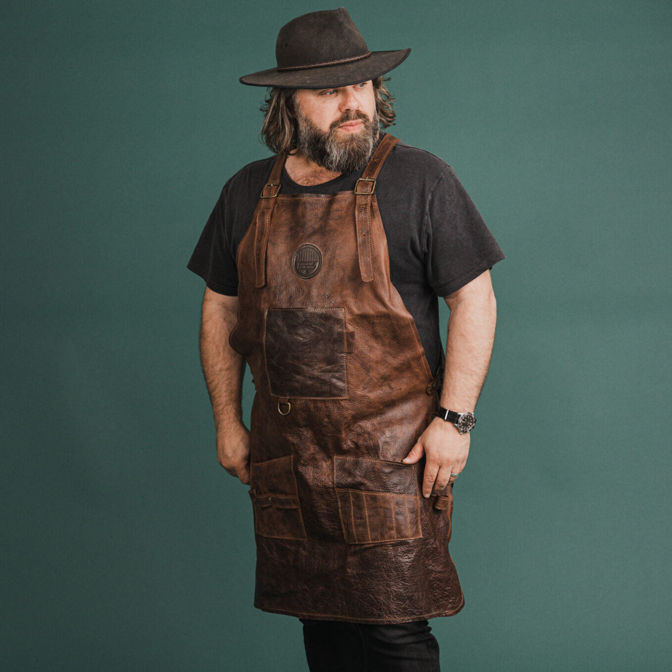 Smokin' Gauchos Brown Handmade Leather Apron