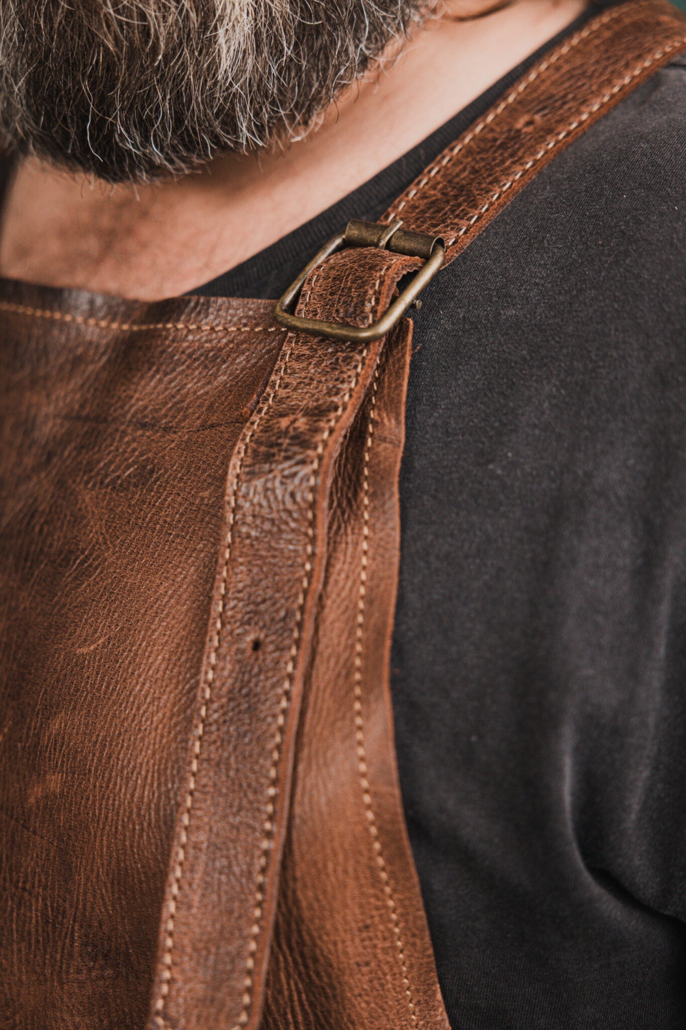 Smokin' Gauchos Brown Handmade Leather Apron
