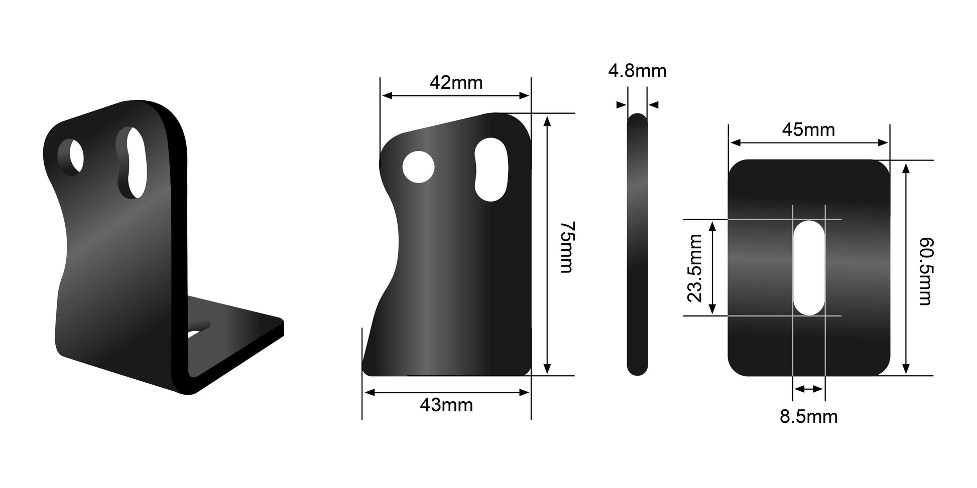 Replacement Side Brackets for ST-X Series Light Bars - View 2