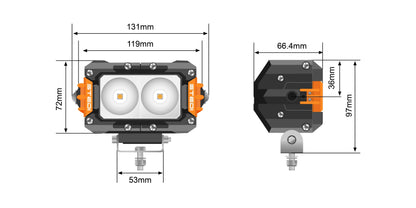 ST3301 PRO 4.6" 2 LED WORK LIGHT - View 2